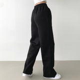 Blanket warm brushed lining long wide training pants