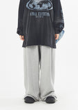 Super wide one-tuck banding sweat pants