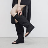 Beuan linen open toe flip flops sandal boots