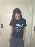 Baru Dot Lettering Semi-Crop Short Sleeve Tee