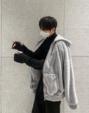Boa fleece hooded zip-up