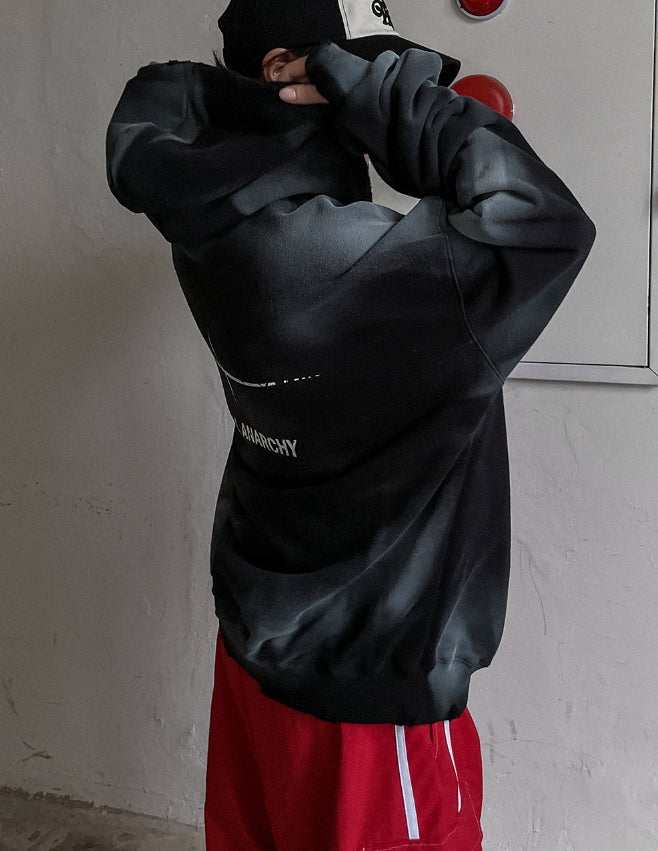 【U LAN】(UNISEX) Dirty Spray Shine Warmer Hood Zip-up U LAN (ユーラン) - (男女兼用)ダーティスプレーシャイン