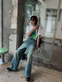 Trade washing wide denim