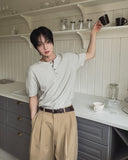 Icy Henley Neck Short Sleeve Knit
