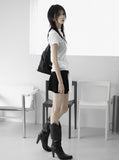 Way roll-up mini skirt