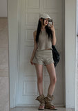 side zipper pig shorts