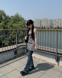 Chunky Damage Washing Denim Bootcut Pants