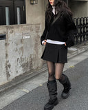 Rail banding fur padded boots