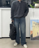 Levon Basic Henley Neck Knit