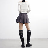 Laminet pocket pleated skirt