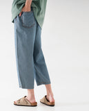 public banding wide denim pants