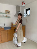 Newkitter Stripe Layered Sleeveless Long One Piece