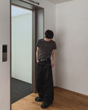 Cozy Stud Coating Wide Pants