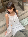 Uhari Lace Shirring Bustier Sleeveless