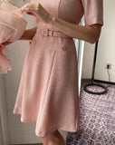 Louin Tweed Belted Mini One Piece