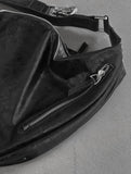 Half-moon Chrome Buckle Leather Hobo Bag