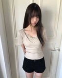 Erel High-Waisted Button Shorts