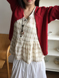 [BAONHAUS] Korine Flower Shirring Sleeveless Blouse