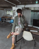 Crudy wrinkle check shirt