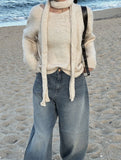 Snug V-neck Muffler Knit