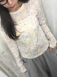 Hideni Flower Patchwork Punching T-shirt