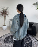Rieki Washing Denim Hood Zip-Up