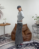 Niello Pigment Cargo Long Skirt