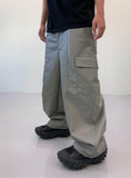 Buffing leather cargo pants