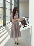 Etoile Color Matching Stripe Shirt One Piece (Belt Set)