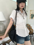 Volva 2way button slim short-sleeved shirt