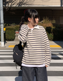 Deer Stripe Collar Overfit T-shirt
