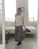 Muh punching lace ribbon cotton bag