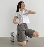 Summer Cooling Cargo Pocket Bermuda Wide Span Shorts