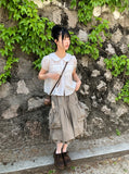 Popori Round Collar Short Sleeve Blouse