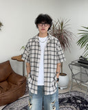 Nian Linen Check Short Sleeve Shirt