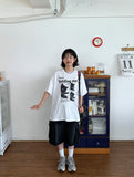 [unisex] Formt Cat Print Over Short Sleeve Tee