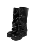 6cm Fold Wrinkle Platform Sole Long Boots