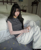 Nav Square Neck Tencel Long Sleeve T-Shirt