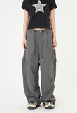 Work incision rivet nylon wide pants