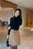 Holly half turtleneck shirring knit