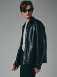 Fox Leather Overfit Single Jacket