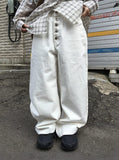 [unisex] Renshu Button Wide Cotton Pants