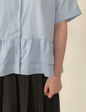 Mamg Tiered Short Sleeve Blouse