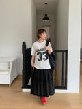 Haltri Lace Tiered Banding Long Skirt