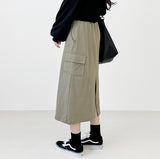 Sweat Cargo Long Skirt