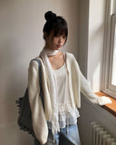 Peron Layered Knit Bolero Cardigan Sleeveless Set