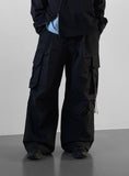 Pin Cotton Wide Cargo Pants