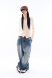 Need wool crop round-neck cardigan
