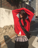 Pick Wrinkle Leather Big Cross Shoulder Bag