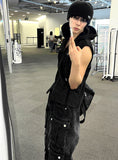 Pigment Sleeveless Line Hood Zip-up